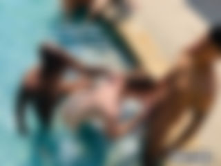 5-Man Poolside Cock Orgy!