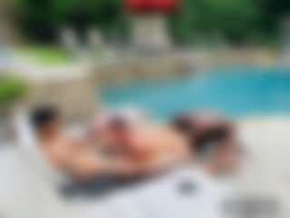 5-Man Poolside Cock Orgy!