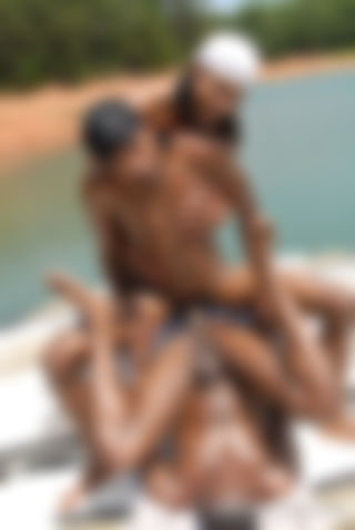 3 Big Black Cocks on A Boat