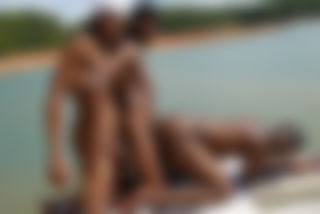 3 Big Black Cocks on A Boat